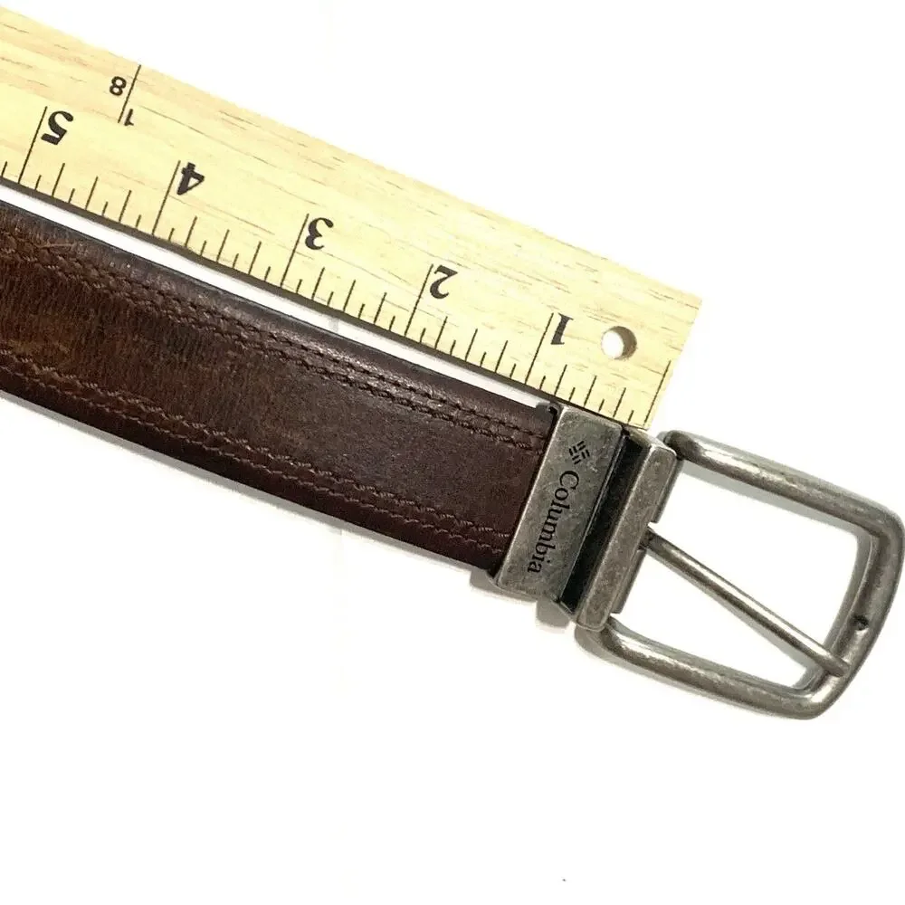 Thrashed Columbia Belt Mens Sz 40 Casual Comfort Work Belt Brown Leather Worn